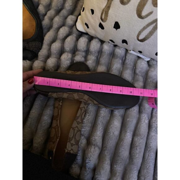 Coach chelsea tan/brown signature jacquard cap toe flat/shoe 10 - Picture 4 of 9